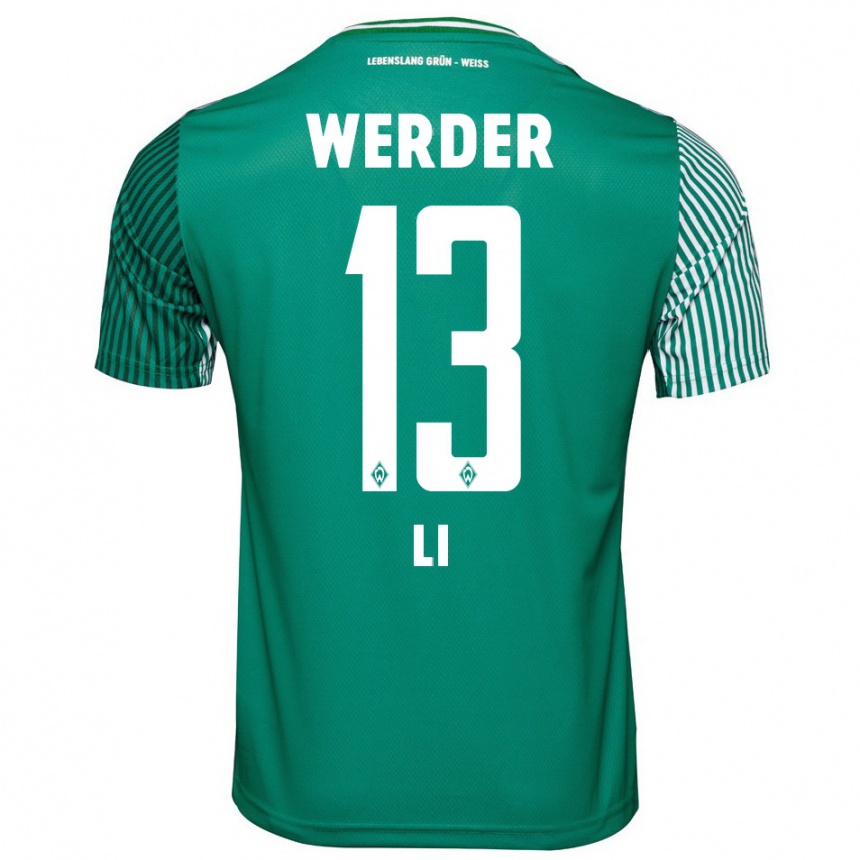 Niño Fútbol Camiseta Xiancheng Li #13 Verde 1ª Equipación 2023/24 Perú