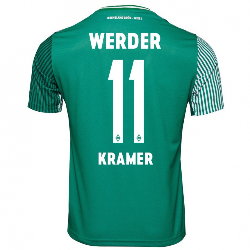 Niño Fútbol Camiseta Levi-Marinus Kramer #11 Verde 1ª Equipación 2023/24 Perú