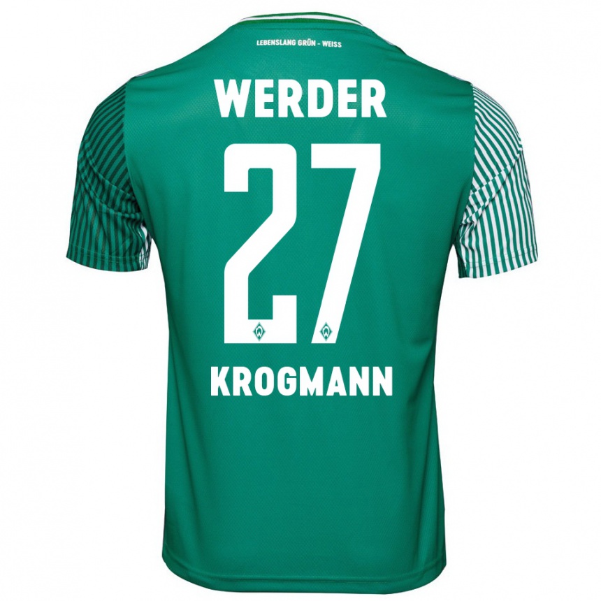 Niño Fútbol Camiseta Avid Krogmann #27 Verde 1ª Equipación 2023/24 Perú