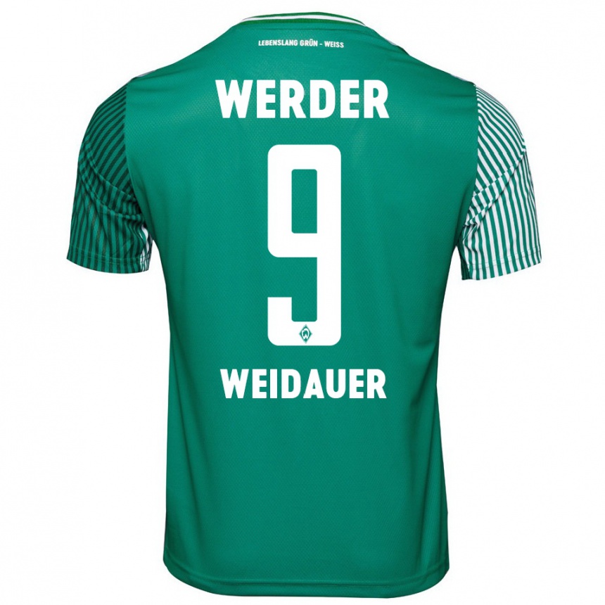 Niño Fútbol Camiseta Sophie Weidauer #9 Verde 1ª Equipación 2023/24 Perú