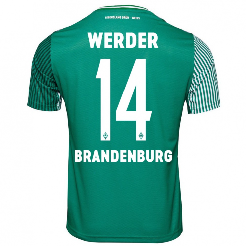 Niño Fútbol Camiseta Michaela Brandenburg #14 Verde 1ª Equipación 2023/24 Perú