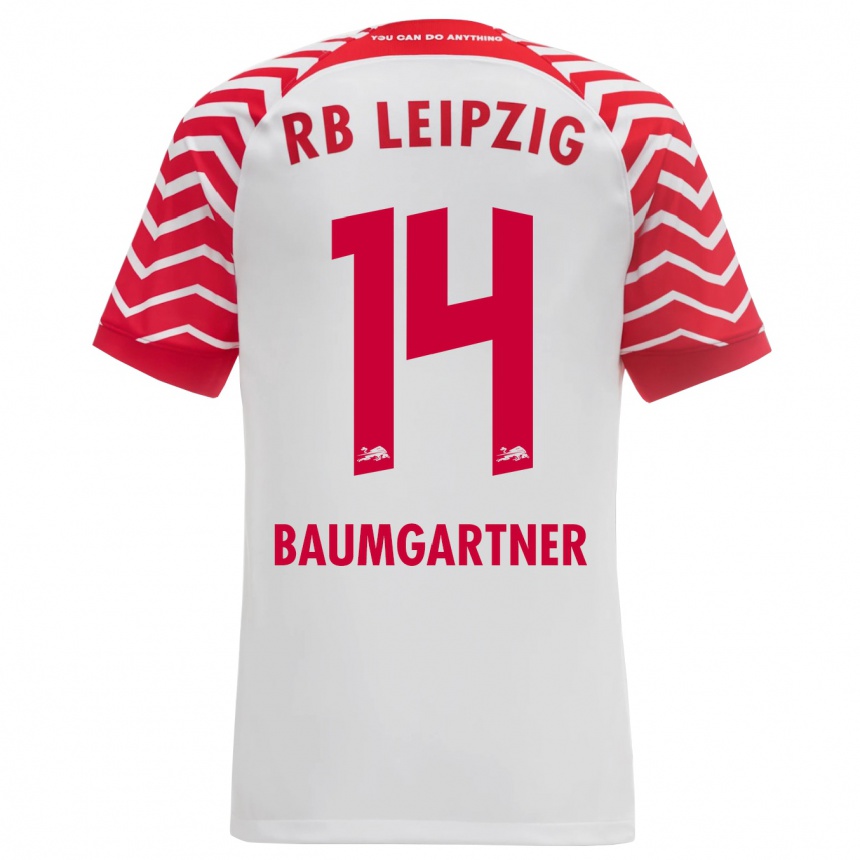 Niño Fútbol Camiseta Christoph Baumgartner #14 Blanco 1ª Equipación 2023/24 Perú