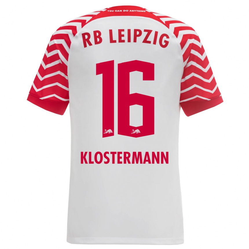 Niño Fútbol Camiseta Lukas Klostermann #16 Blanco 1ª Equipación 2023/24 Perú