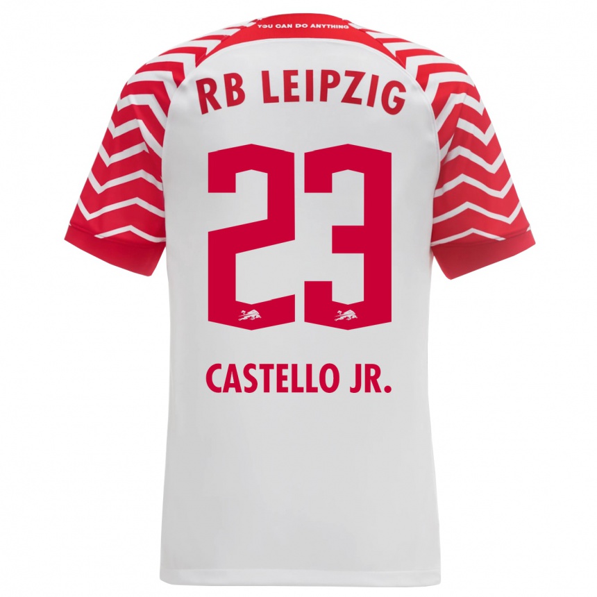 Niño Fútbol Camiseta Castello Lukeba #23 Blanco 1ª Equipación 2023/24 Perú