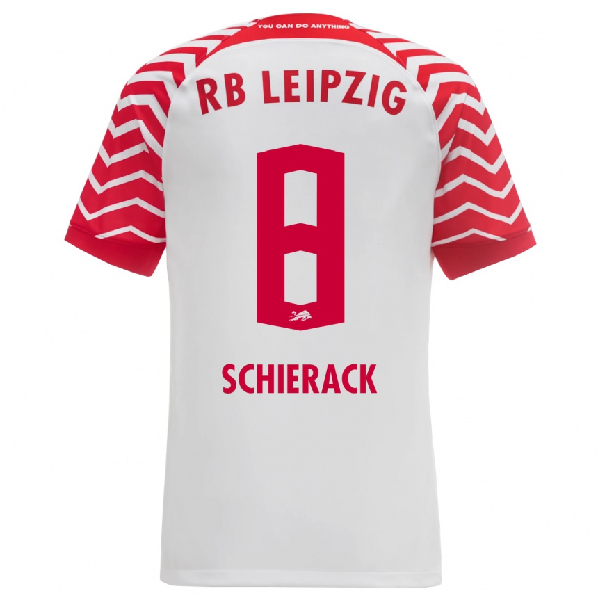 Niño Fútbol Camiseta Simon Schierack #8 Blanco 1ª Equipación 2023/24 Perú