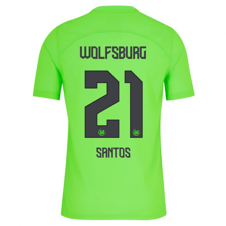 Niño Fútbol Camiseta Leonardo Santos #21 Verde 1ª Equipación 2023/24 Perú