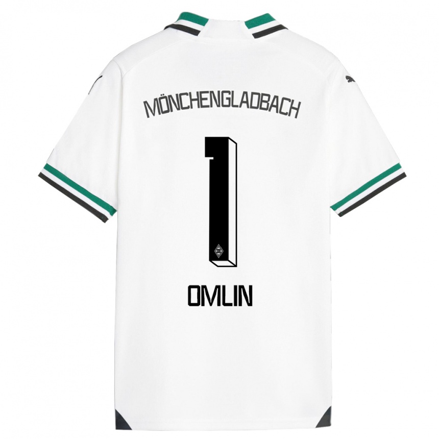 Niño Fútbol Camiseta Jonas Omlin #1 Blanco Verde 1ª Equipación 2023/24 Perú