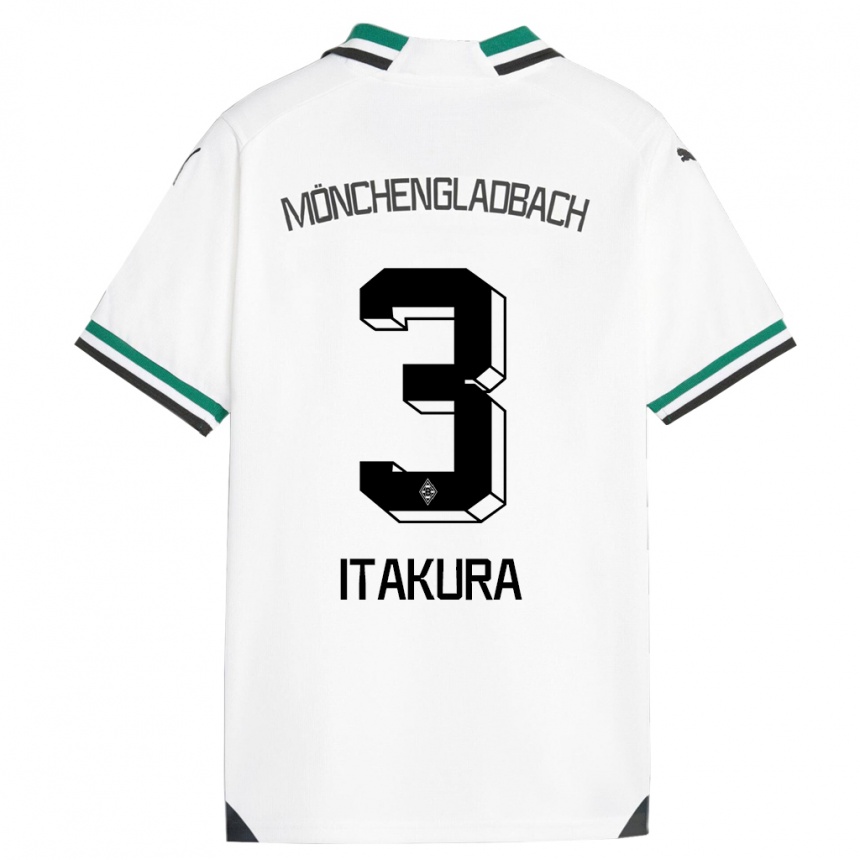 Niño Fútbol Camiseta Ko Itakura #3 Blanco Verde 1ª Equipación 2023/24 Perú