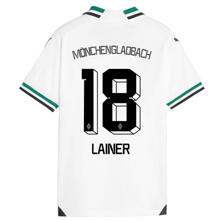 Niño Fútbol Camiseta Stefan Lainer #18 Blanco Verde 1ª Equipación 2023/24 Perú