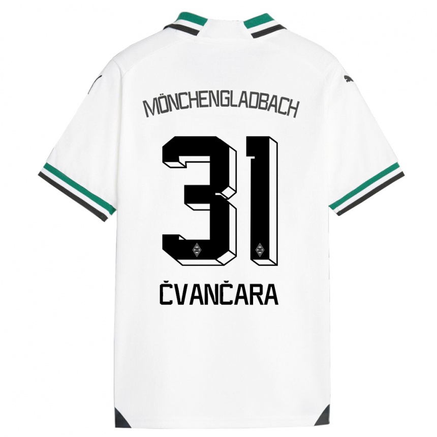 Niño Fútbol Camiseta Tomas Cvancara #31 Blanco Verde 1ª Equipación 2023/24 Perú