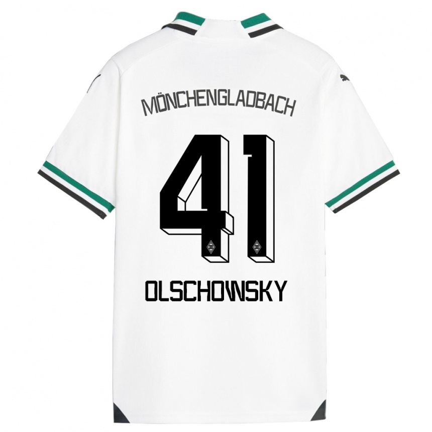 Niño Fútbol Camiseta Jan Olschowsky #41 Blanco Verde 1ª Equipación 2023/24 Perú