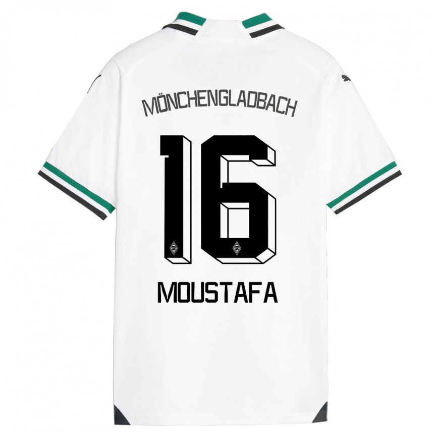 Niño Fútbol Camiseta Moustafa Ashraf Moustafa #16 Blanco Verde 1ª Equipación 2023/24 Perú