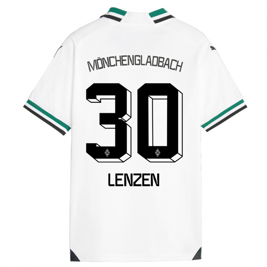 Niño Fútbol Camiseta Hannah Lenzen #30 Blanco Verde 1ª Equipación 2023/24 Perú