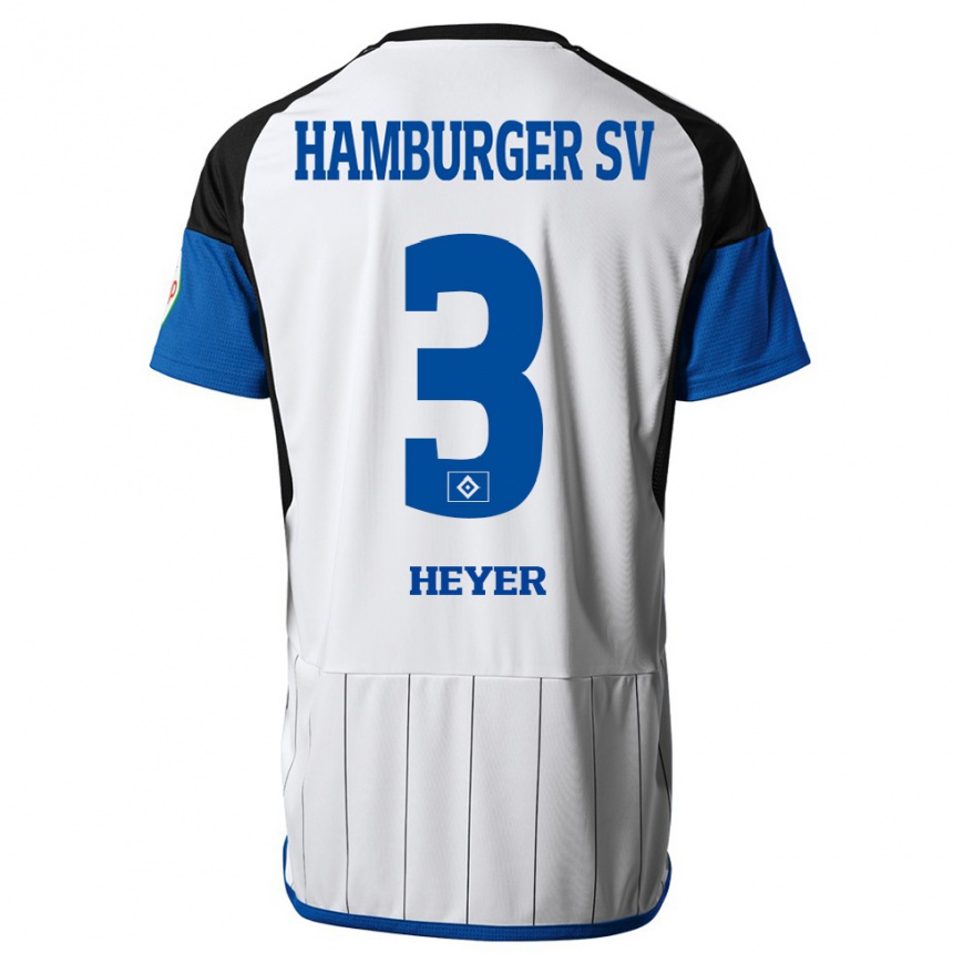 Niño Fútbol Camiseta Moritz Heyer #3 Blanco 1ª Equipación 2023/24 Perú