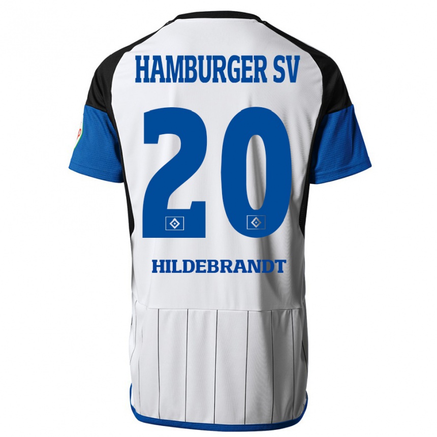 Niño Fútbol Camiseta Tjark Hildebrandt #20 Blanco 1ª Equipación 2023/24 Perú