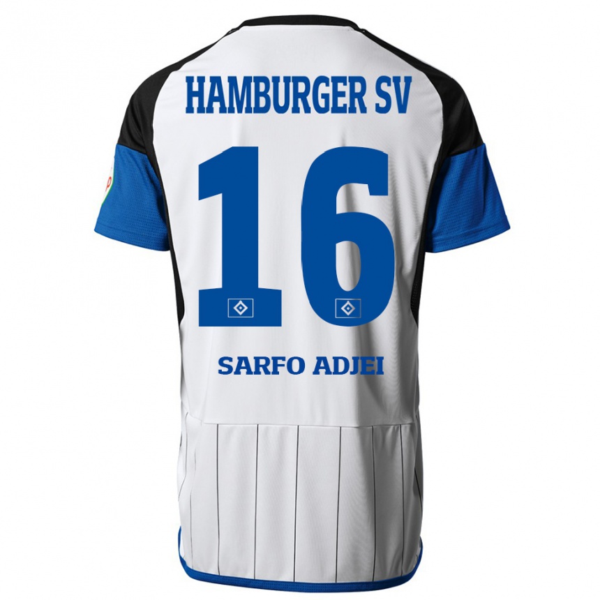 Niño Fútbol Camiseta Maximilian Sarfo-Adjei #16 Blanco 1ª Equipación 2023/24 Perú