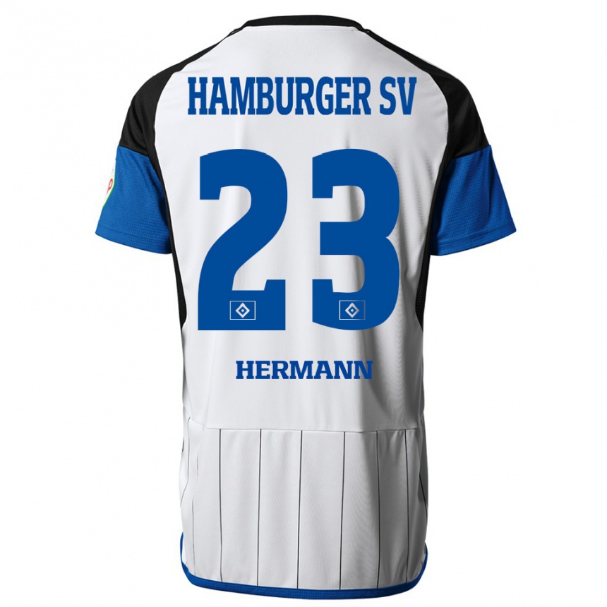 Niño Fútbol Camiseta Hannes Hermann #23 Blanco 1ª Equipación 2023/24 Perú