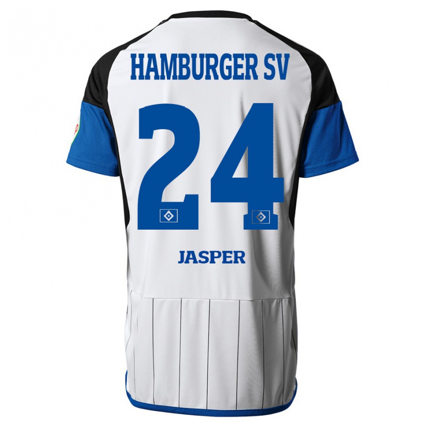 Niño Fútbol Camiseta Jan-Lukas Jasper #24 Blanco 1ª Equipación 2023/24 Perú