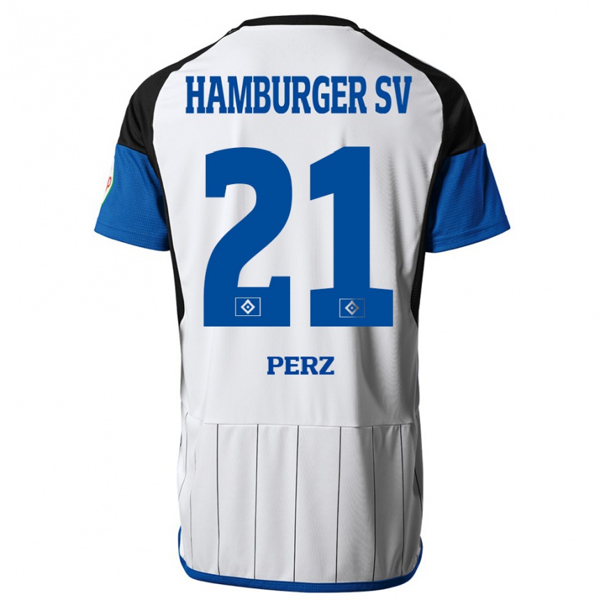 Niño Fútbol Camiseta Marcel Perz #21 Blanco 1ª Equipación 2023/24 Perú