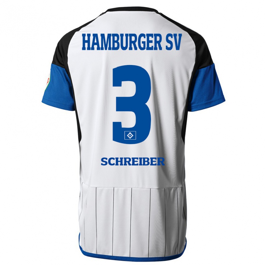 Niño Fútbol Camiseta David Schreiber #3 Blanco 1ª Equipación 2023/24 Perú