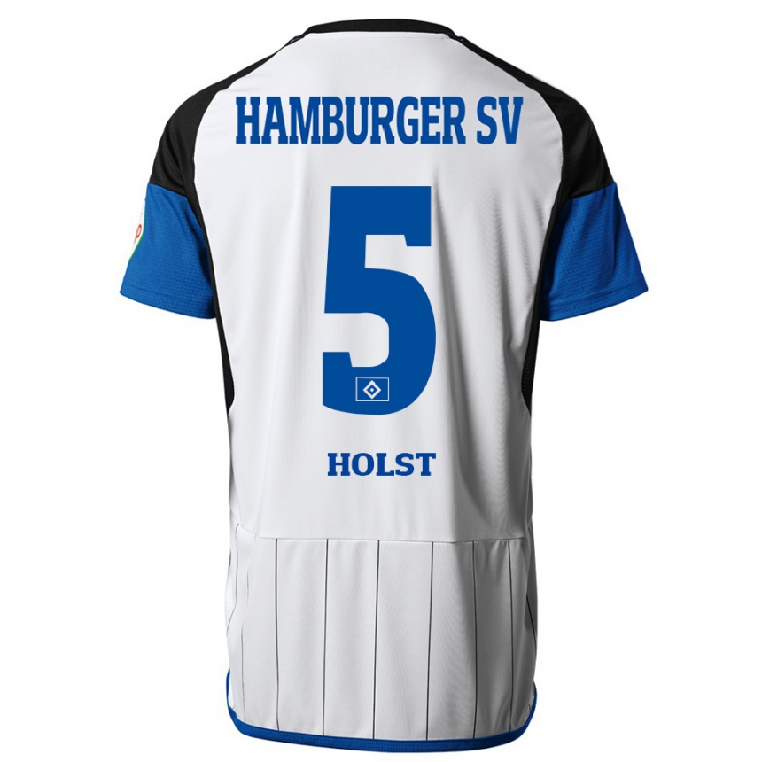 Niño Fútbol Camiseta Evelyn Holst #5 Blanco 1ª Equipación 2023/24 Perú