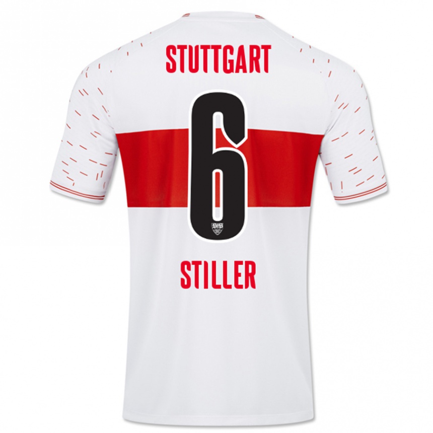 Niño Fútbol Camiseta Angelo Stiller #6 Blanco 1ª Equipación 2023/24 Perú