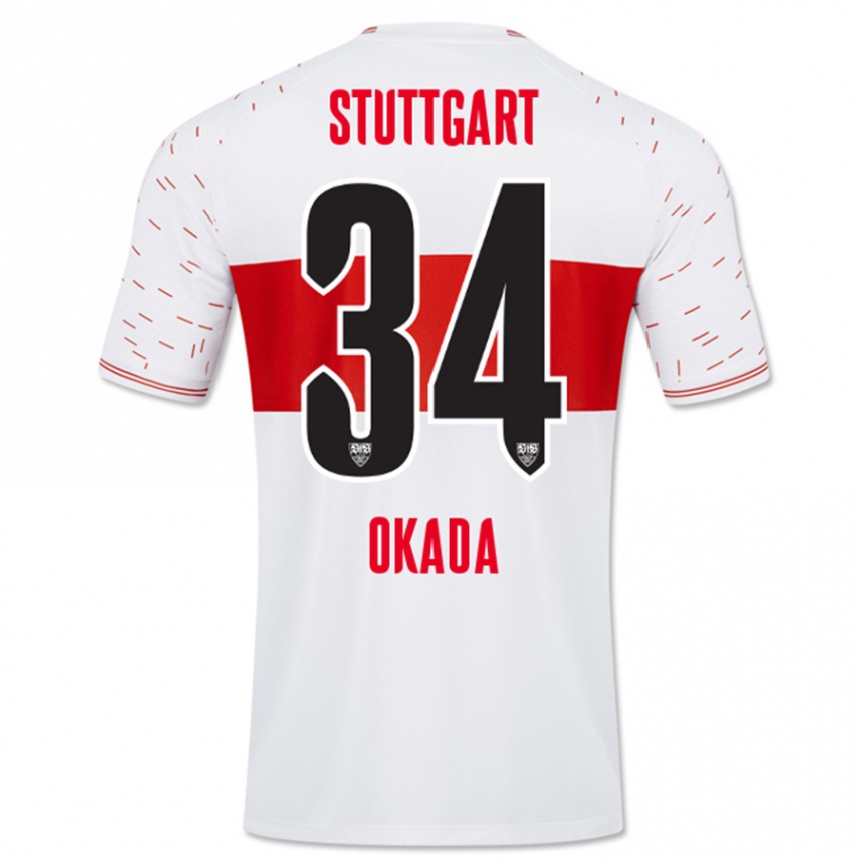 Niño Fútbol Camiseta Rei Okada #34 Blanco 1ª Equipación 2023/24 Perú