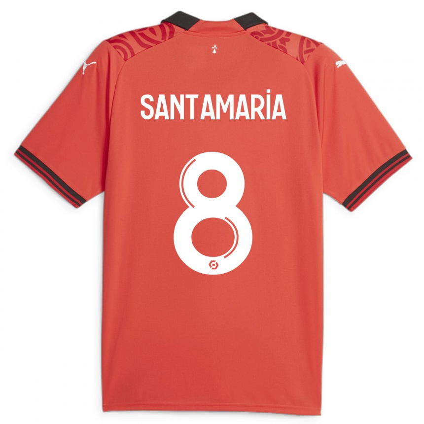 Niño Fútbol Camiseta Baptiste Santamaria #8 Rojo 1ª Equipación 2023/24 Perú