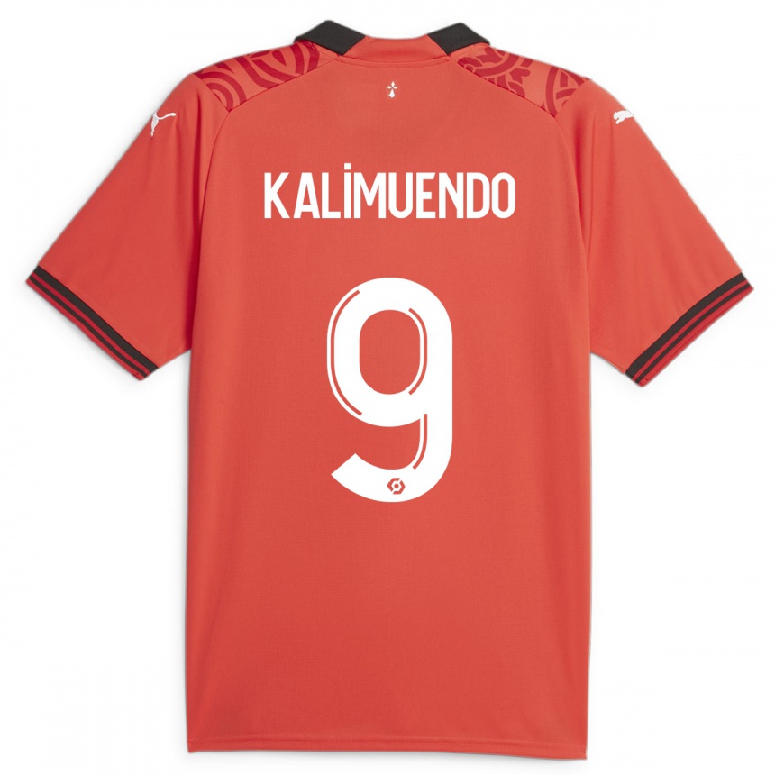 Niño Fútbol Camiseta Arnaud Kalimuendo #9 Rojo 1ª Equipación 2023/24 Perú