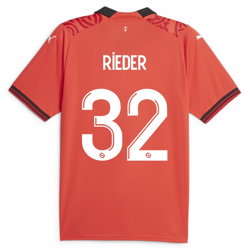 Niño Fútbol Camiseta Fabian Rieder #32 Rojo 1ª Equipación 2023/24 Perú