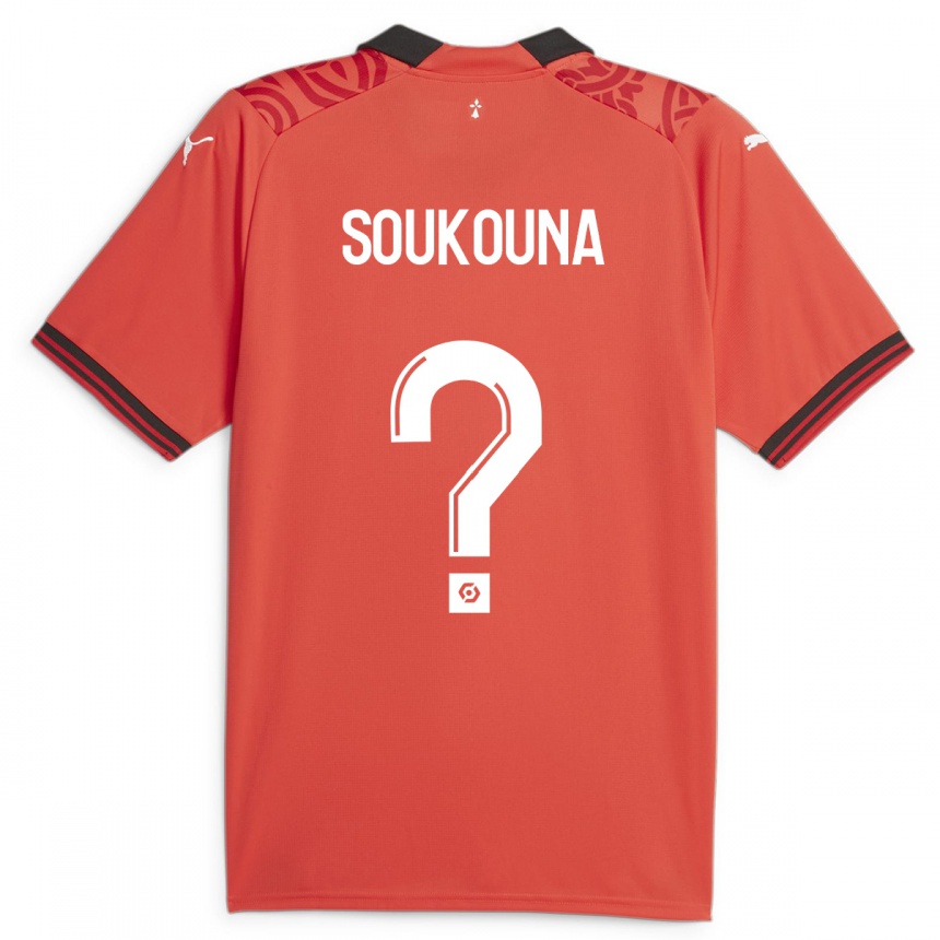 Niño Fútbol Camiseta Isiaka Soukouna #0 Rojo 1ª Equipación 2023/24 Perú