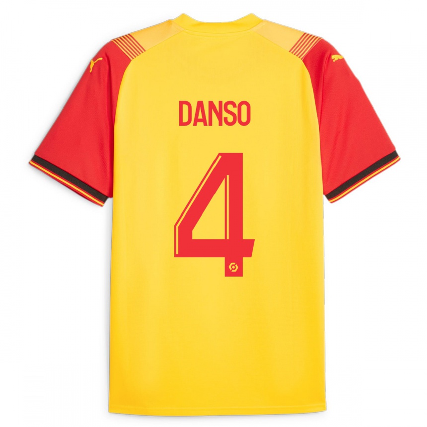 Niño Fútbol Camiseta Kevin Danso #4 Amarillo 1ª Equipación 2023/24 Perú