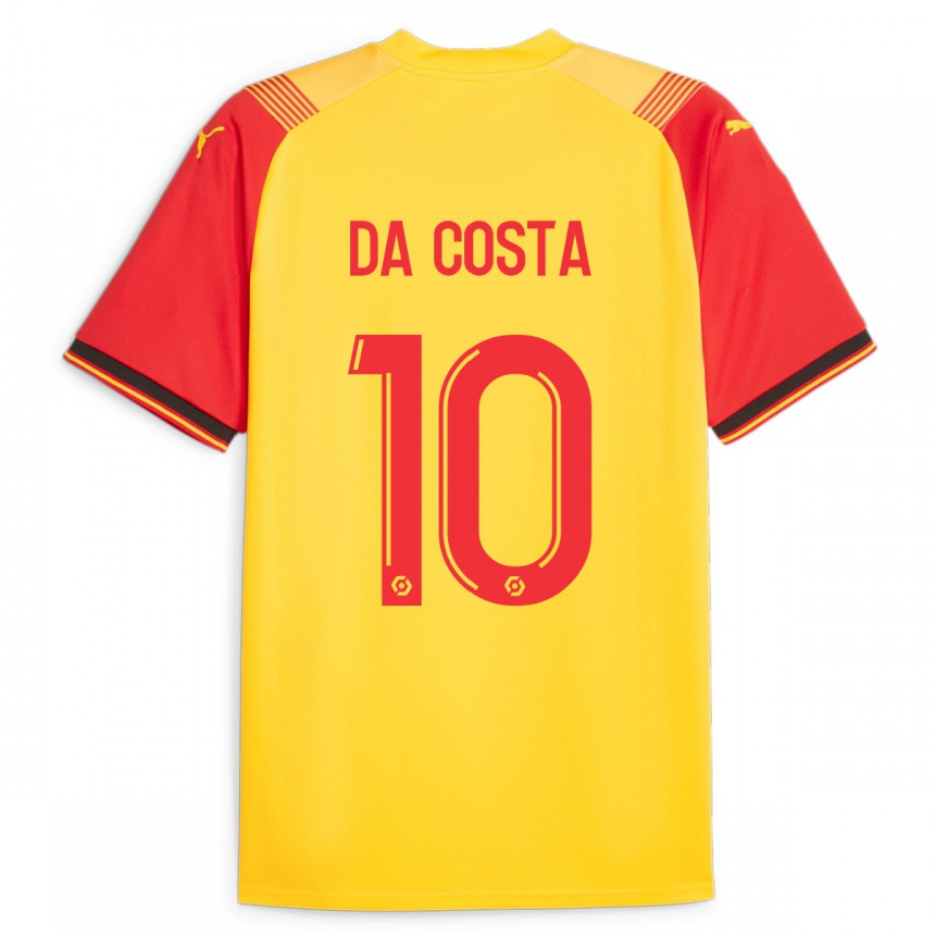 Niño Fútbol Camiseta David Pereira Da Costa #10 Amarillo 1ª Equipación 2023/24 Perú