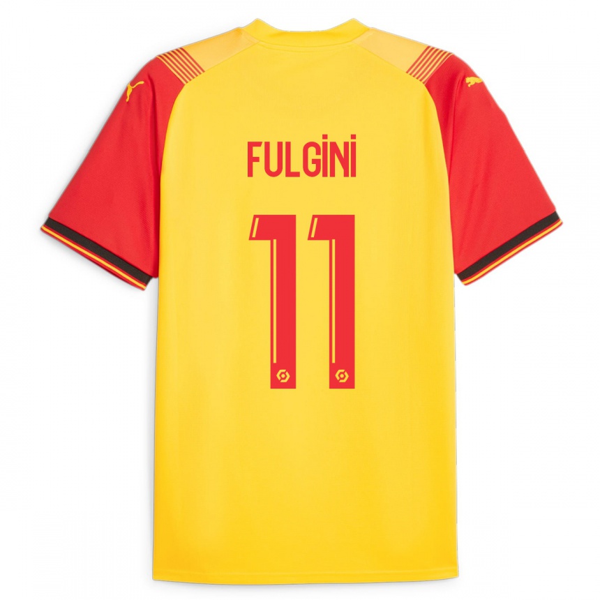 Niño Fútbol Camiseta Angelo Fulgini #11 Amarillo 1ª Equipación 2023/24 Perú