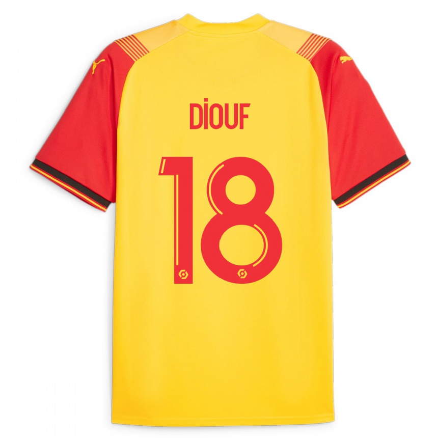 Niño Fútbol Camiseta Andy Diouf #18 Amarillo 1ª Equipación 2023/24 Perú