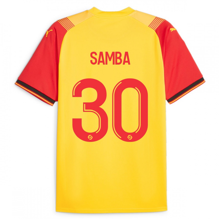 Niño Fútbol Camiseta Brice Samba #30 Amarillo 1ª Equipación 2023/24 Perú