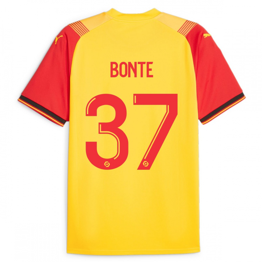 Niño Fútbol Camiseta Nolan Bonte #37 Amarillo 1ª Equipación 2023/24 Perú