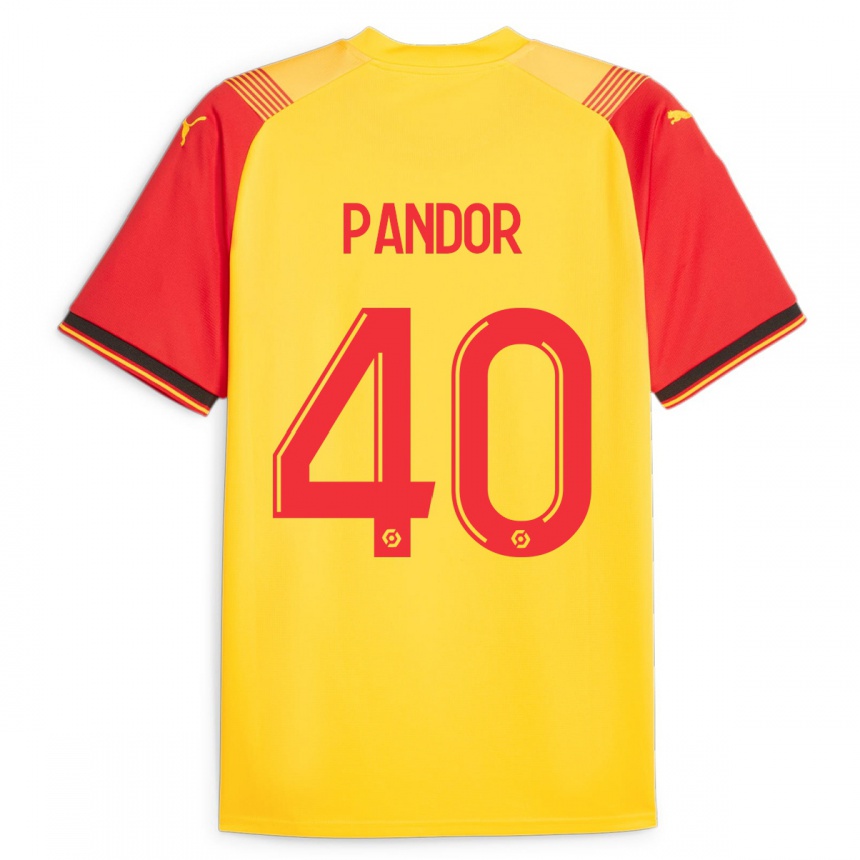 Niño Fútbol Camiseta Yannick Pandor #40 Amarillo 1ª Equipación 2023/24 Perú