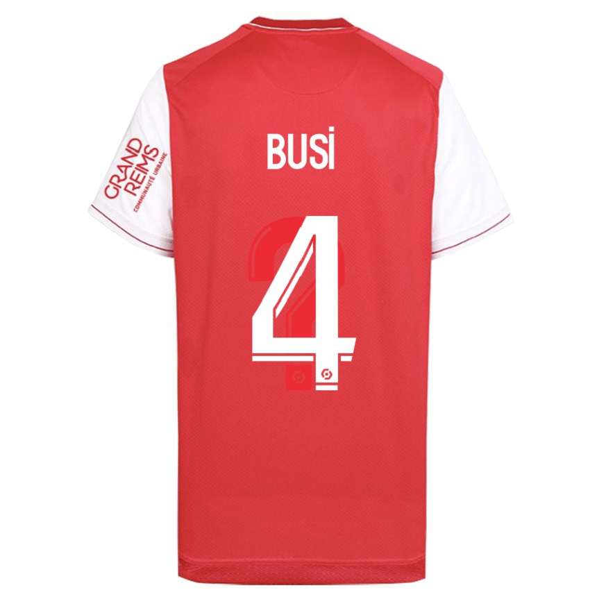 Niño Fútbol Camiseta Maxime Busi #4 Rojo 1ª Equipación 2023/24 Perú