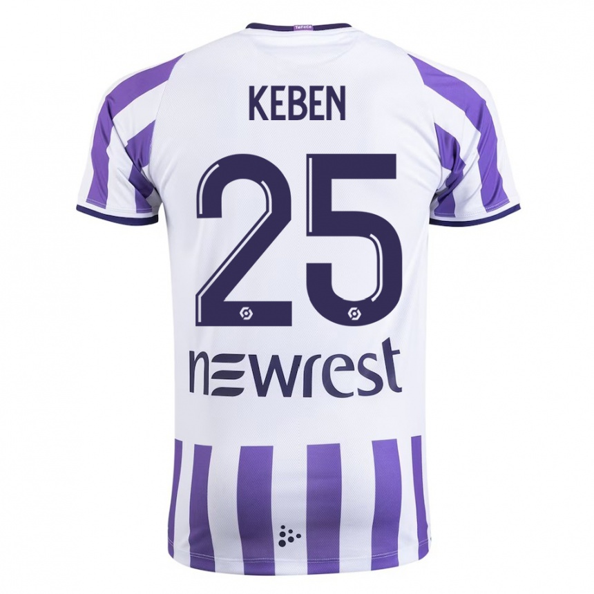 Niño Fútbol Camiseta Kévin Keben #25 Blanco 1ª Equipación 2023/24 Perú