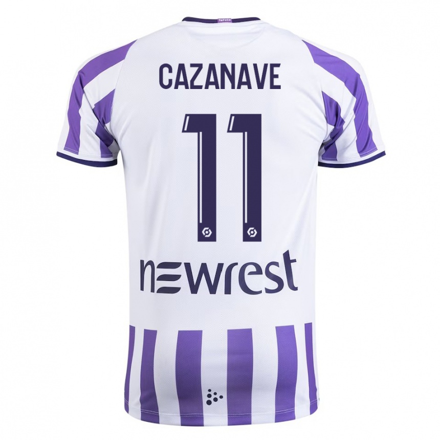 Niño Fútbol Camiseta Julie Cazanave #11 Blanco 1ª Equipación 2023/24 Perú