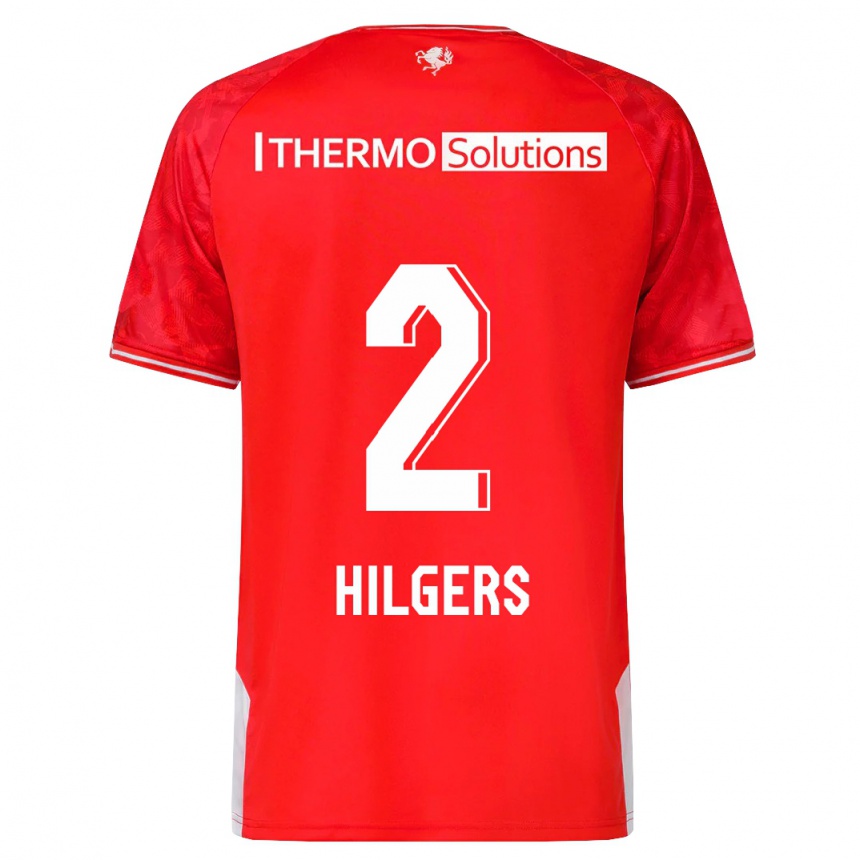 Niño Fútbol Camiseta Mees Hilgers #2 Rojo 1ª Equipación 2023/24 Perú