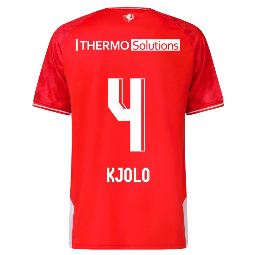 Niño Fútbol Camiseta Mathias Kjølø #4 Rojo 1ª Equipación 2023/24 Perú