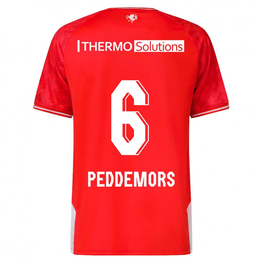 Niño Fútbol Camiseta Ella Peddemors #6 Rojo 1ª Equipación 2023/24 Perú