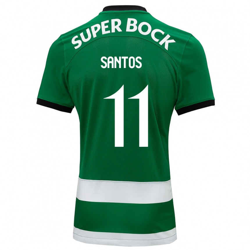 Niño Fútbol Camiseta Nuno Santos #11 Verde 1ª Equipación 2023/24 Perú