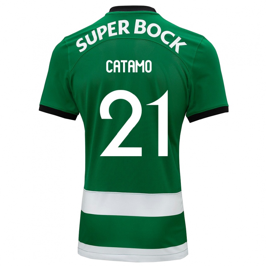 Niño Fútbol Camiseta Geny Catamo #21 Verde 1ª Equipación 2023/24 Perú