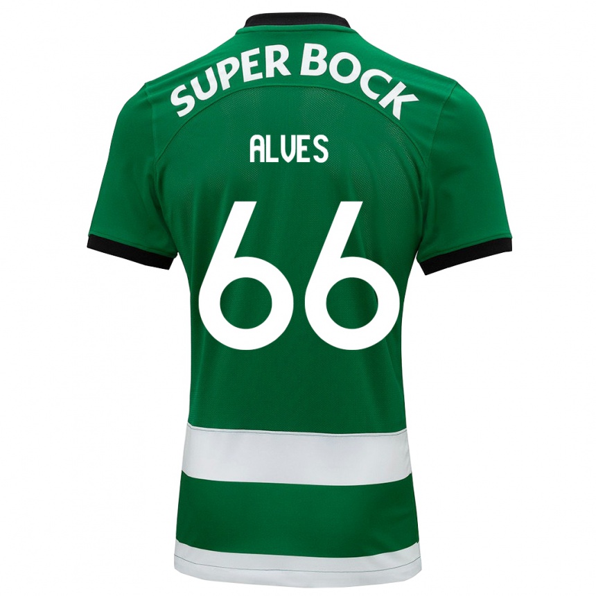 Niño Fútbol Camiseta Miguel Alves #66 Verde 1ª Equipación 2023/24 Perú