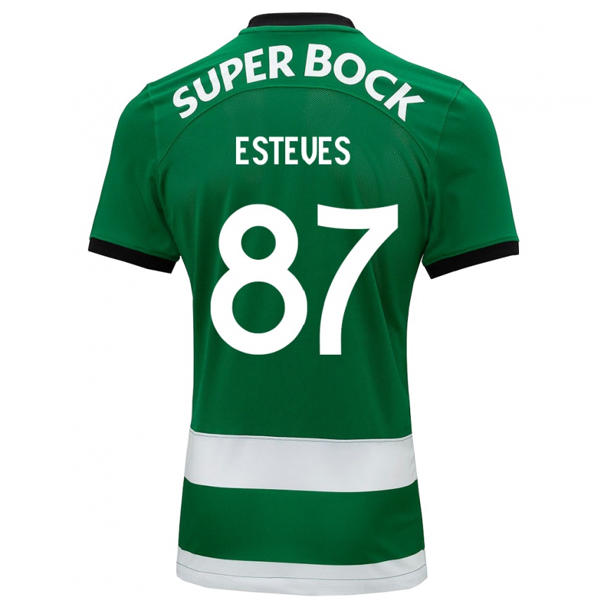 Niño Fútbol Camiseta Gonçalo Esteves #87 Verde 1ª Equipación 2023/24 Perú