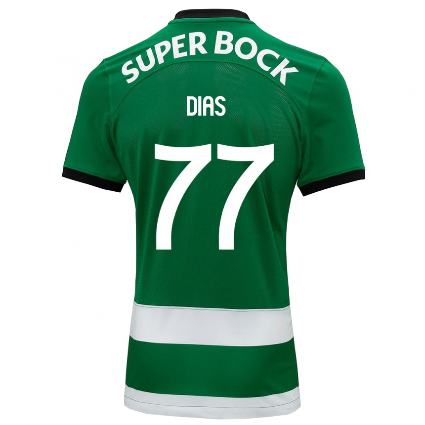 Niño Fútbol Camiseta Lucas Dias #77 Verde 1ª Equipación 2023/24 Perú