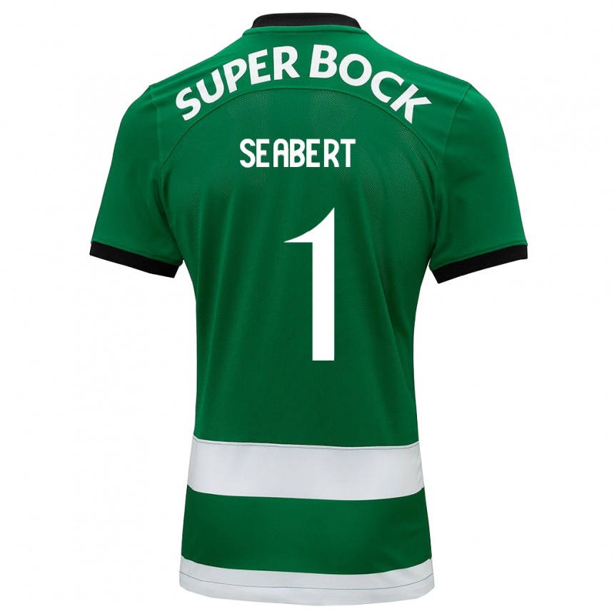 Niño Fútbol Camiseta Hannah Grace Seabert #1 Verde 1ª Equipación 2023/24 Perú